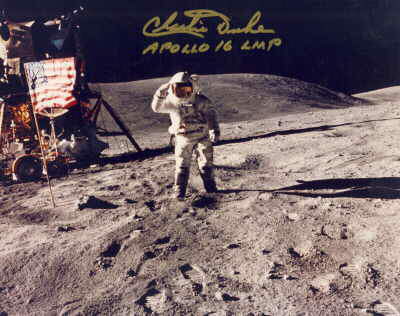Charlie Duke on the Moon signed picture Apollo 16